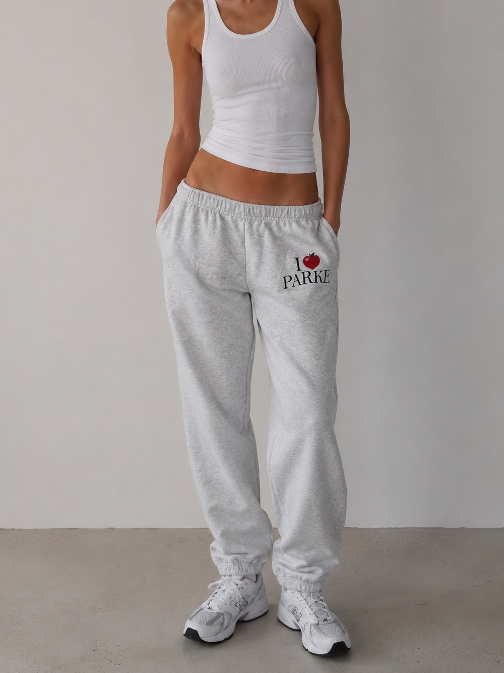 Parke NYC Sweatpants Small Medium Gray I Heart Parke Lounge Comfy Rare City Chic